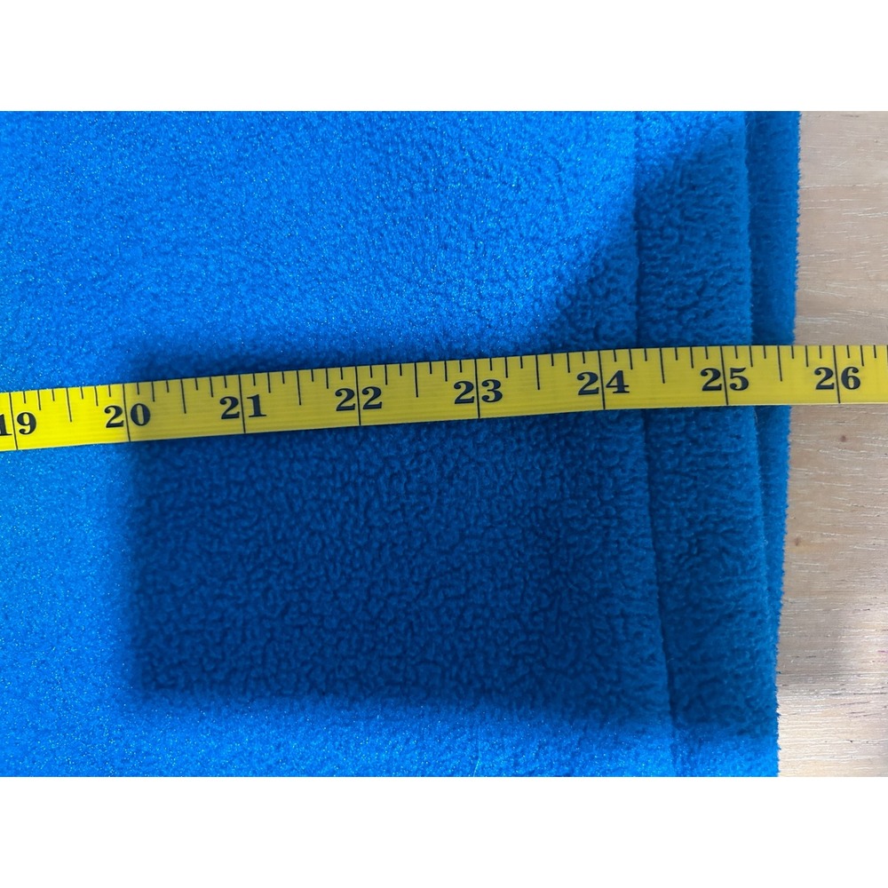 VTG LL Bean Womens Fleece Pullover Snap Neck Blue Kangaroo Pocket Adjustable - L - Picture 7 of 7